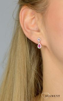 Kolczyki złote DIAMENT rubin, diamenty 60027072 HSI. Kolczyki złote wiszące DIAMENT rubin i diamenty polskiej marki Arenart  (6).JPG